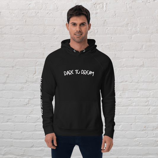 side print sleek pullover hoodie-black