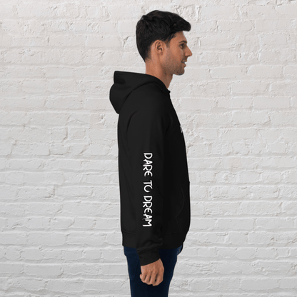 side print sleek pullover hoodie-black